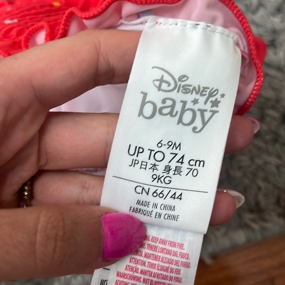 Disney Store Minnie Mouse Red Polka Dot Ice Cream One Piece Bow Bathing Suit - Picture 6 of 8